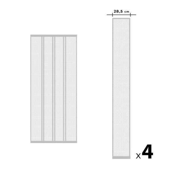 Szúnyogháló függöny ajtóra – 4 db szalag – max. 100 x 220 cm – fehér  11608WH Szúnyoghálók