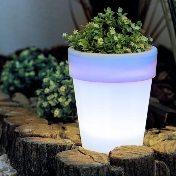 Szolár virágcserép – 4 hidegfehér LED – 16,5 x 19 cm  11739 Szolárok