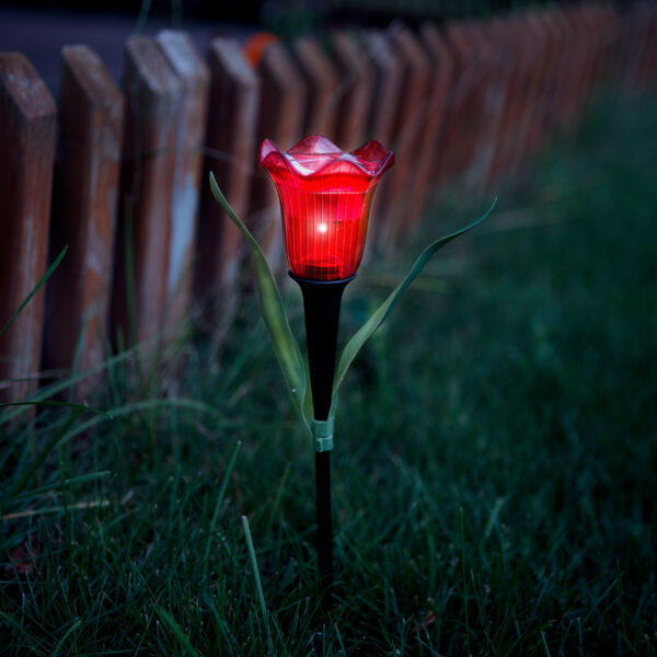 LED-es szolár tulipánlámpa – sárga / piros / rózsaszín – 31 cm – 24 db / kínáló  11750 Szolár