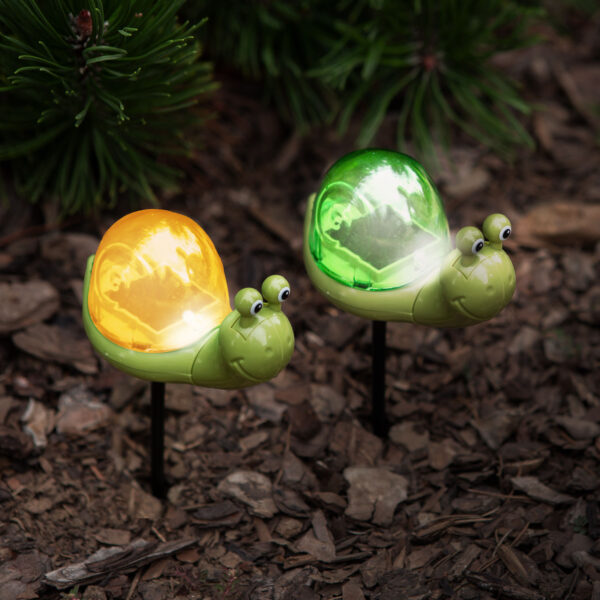 Leszúrható szolár – csiga – fehér LED – 10 x 6 x 15 cm  11751C Szolár