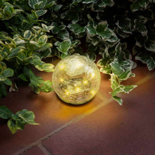 Leszúrható szolár üveggömb – 10 cm – 10 melegfehér LED  11760A Szolár