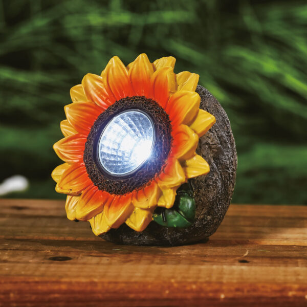 Szolár napraforgó – 2 fehér LED – 5 x 8 x 8,6 cm  11762C Szolár