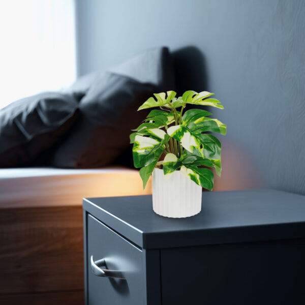 Műnövény dekoráció – filodendron – zöld/sárga – 20 x 8 cm  11892B Háztartási kisgépek