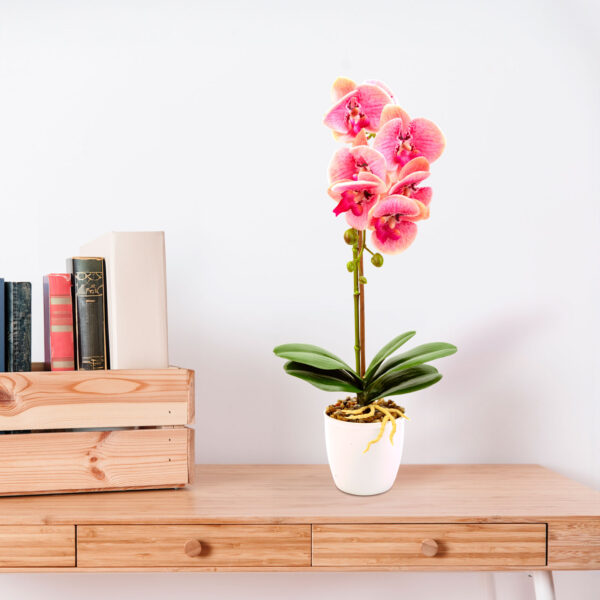Műnövény dekoráció – orchidea – rózsaszín – 48 cm  11901A Háztartási kisgépek