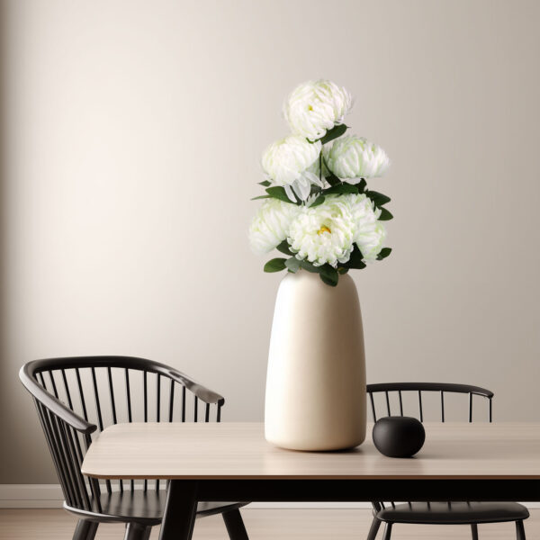 Műnövény dekoráció – krizantém – fehér – 12 x 58 cm  11912A Háztartási kisgépek