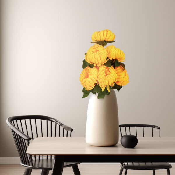 Műnövény dekoráció – krizantém – sárga – 12 x 58 cm  11912B Háztartási kisgépek
