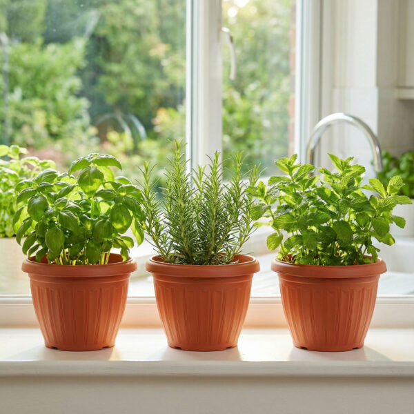 Műanyag virágcserép – terrakotta – 20 cm  11991 Dekoráció