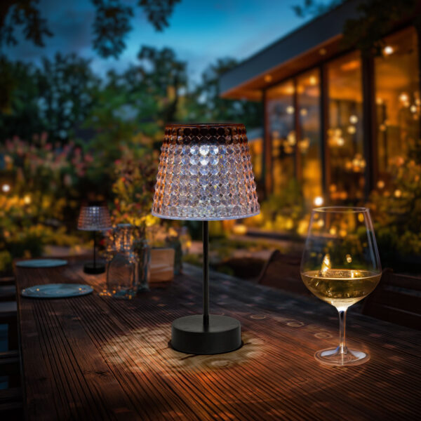 Hibás ! Szolár asztali lámpa – rózsaszín – hidegfehér LED – műanyag – 26 x 12 cm  13005C Szolár