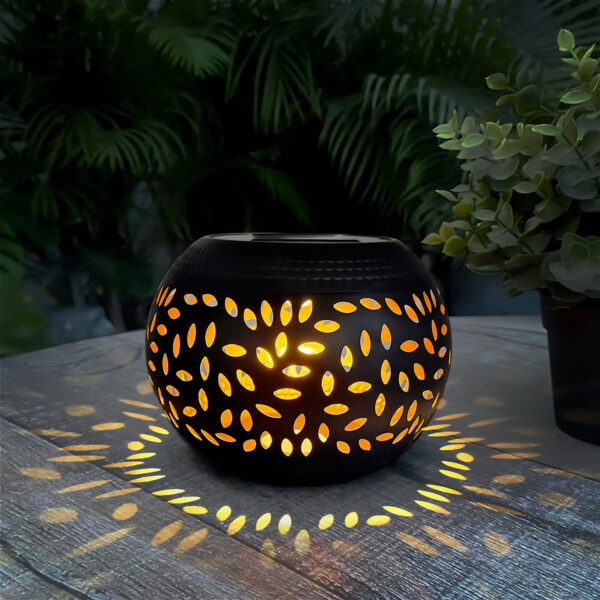 Szolár dekor lámpa – lángeffekttel – 12 sárga LED – 15 x 15 x 11 cm  13010 Szolárok