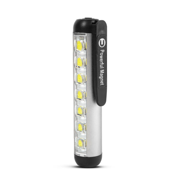 LED-es zseblámpa – munkalámpa móddal – 400 mAh akkumulátor – XPE + SMD LED – 500 lm – IP55 – ezüst  18580A Zseblámpa