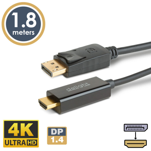 DisplayPort – Mini Displayport kábel – 1.2 – 1080P – 1,8 m  20336A TV és multimédia