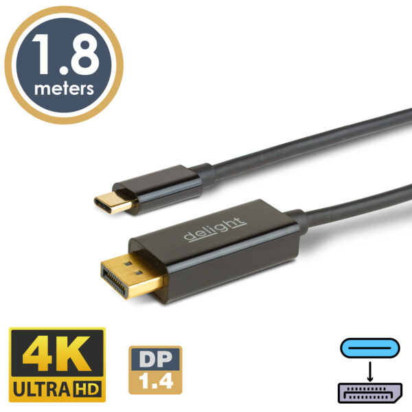 DisplayPort – Displayport kábel – 1.2 – 1080p – 1,8 m  20333A Szerelt vezetékek