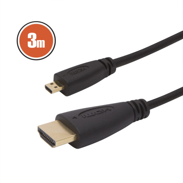 Micro HDMI kábel • 3 m  20425 Szerelt vezetékek