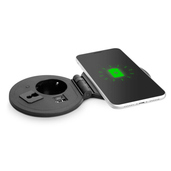 Rejtett, beépíthető konnektor + USB + Type-C + Vezeték nélküli töltő 20462BK Egyéb Rejtett, beépíthető konnektor + USB + Type-C + Vezeték nélküli töltő 20462BK Egyéb