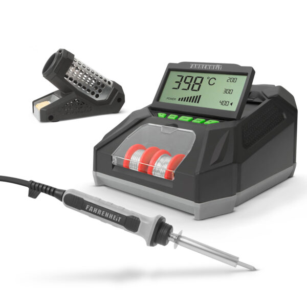 Digitális forrasztópáka állomás – LCD kijelzővel, pákaheggyel, ónnal és szivaccsal – 230 V  28006 Forrasztástechnika
