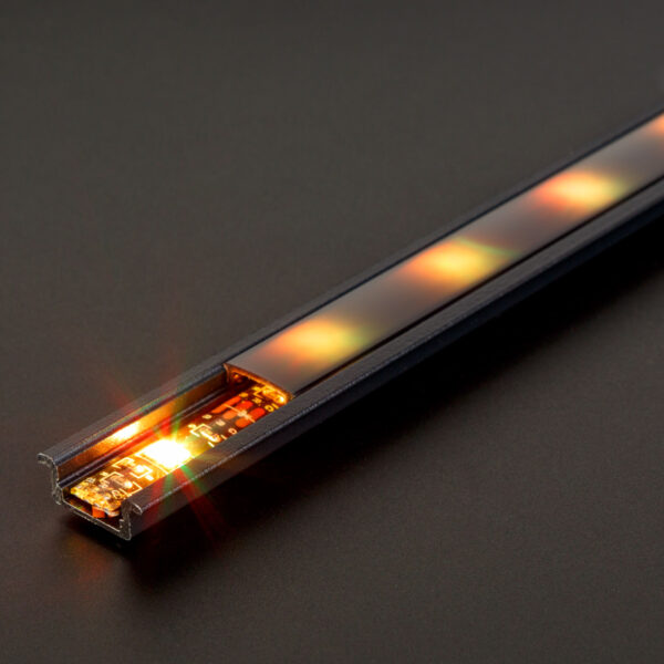 LED aluminium profil sín – 1000 x 23(17) x 8 mm – süllyeszthető U profil – fekete  41011A1-BK LED tartozékok