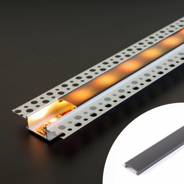 LED aluminium profil takaró búra – fekete – 1000 mm (41026A1-hez)  41026M1-BK LED tartozékok