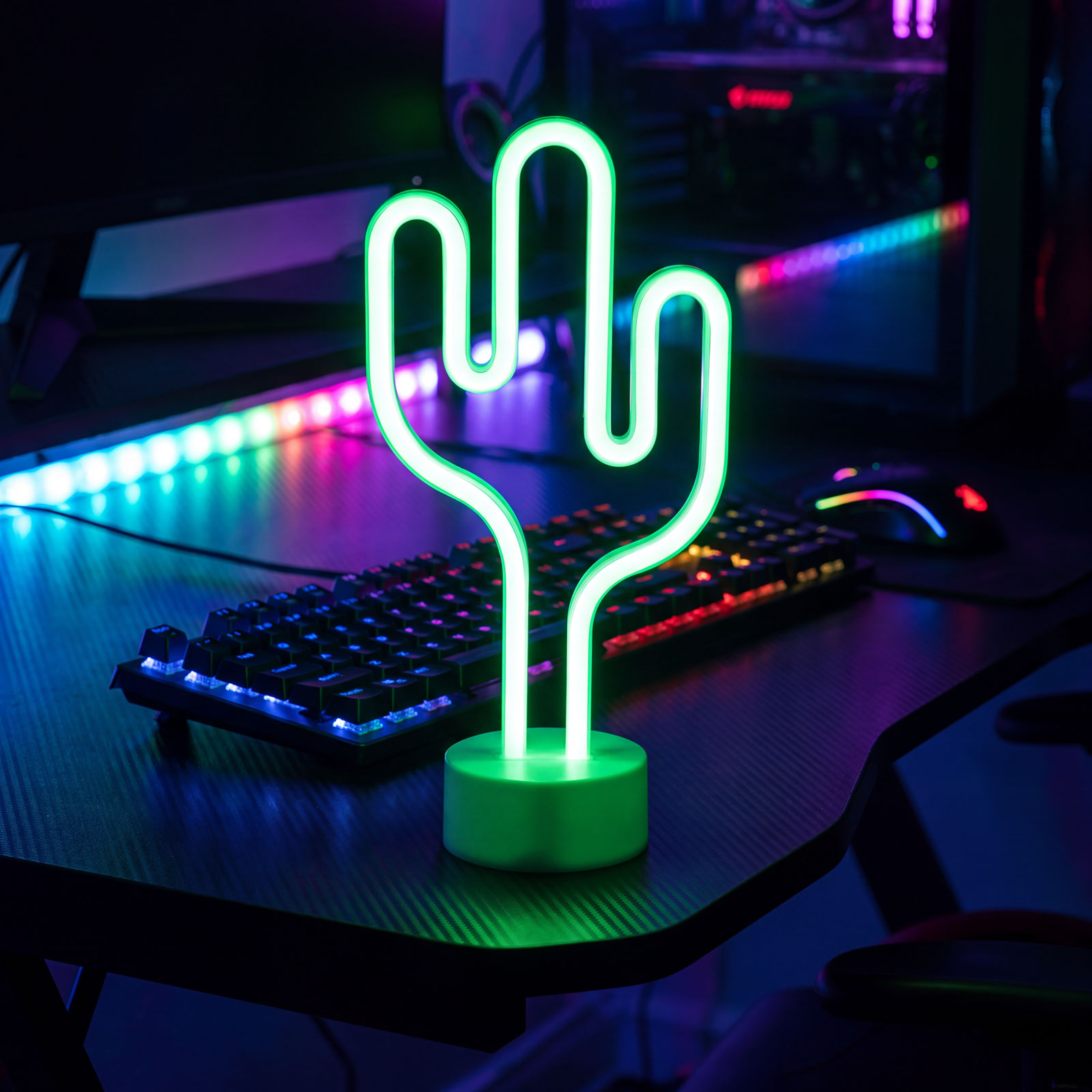 Neon LED lámpa – zöld kaktusz – 3 x AA + USB – 18,5 x 8,5 x 28 cm 43996C Egyéb Neon LED lámpa – zöld kaktusz – 3 x AA + USB – 18,5 x 8,5 x 28 cm 43996C Egyéb