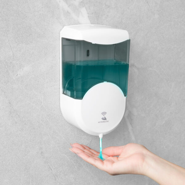 Szenzoros szappanadagoló – 600 ml – fali – elemes – füst színű  51120B Beltéri