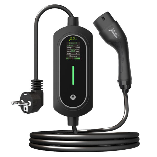 Elektromos autó töltőállomás táskával – EVSE Type2 – 5 m – max. 3,5 kW – 1 x 16A – 110-240V AC  54932 Autós kiegészítők