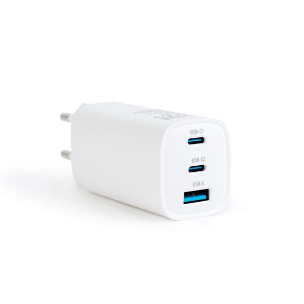 Hálózati Adapter USB + Type-C PD45W gyorstöltéssel – fehér  55060 USB töltők