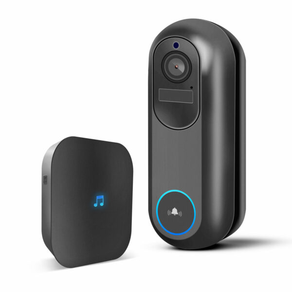 Smart Wi-Fi-s videó kaputelefon – akkumulátoros, 12V – MicroSD, FHD, PIR – fekete  55387BK Egyéb