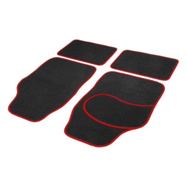 Univerzális textil autószőnyeg szett – 64 x 44 cm / 44 x 29 cm – fekete, piros  55834B Egyéb