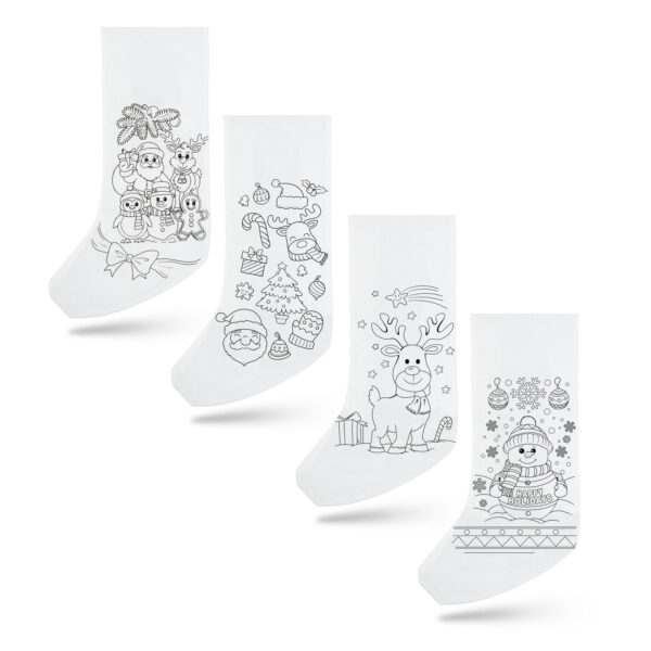 Színezhető mikulás csizma – 4 filccel – 4 féle – 41 x 21 cm  55996D Egyéb