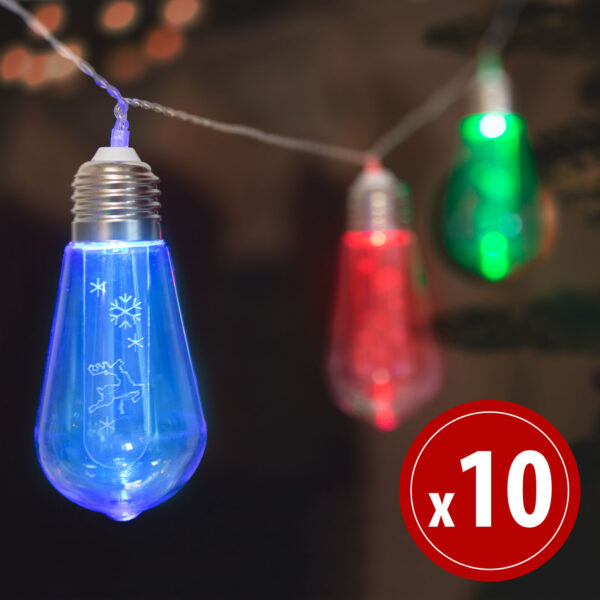 Halloween-i LED-es fényfüzér – tök – 10 LED – 2 x AA – 1,35 m  56533A Egyéb