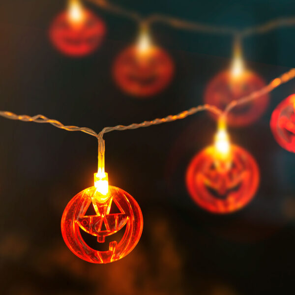 Halloween-i LED-es fényfüzér – szellem – 10 LED – 2 x AA – 0,9 m  56533B Egyéb
