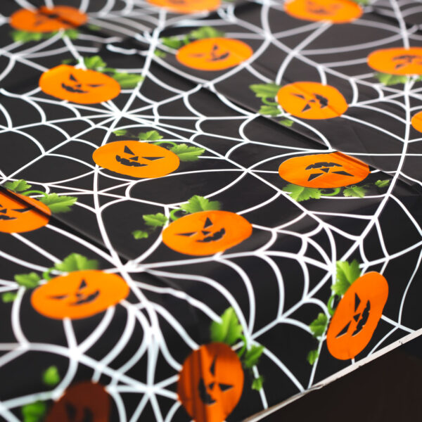 Halloween-i tök dekoráció – 11 cm – fekete, pókkal – habszivacs  56541B Egyéb