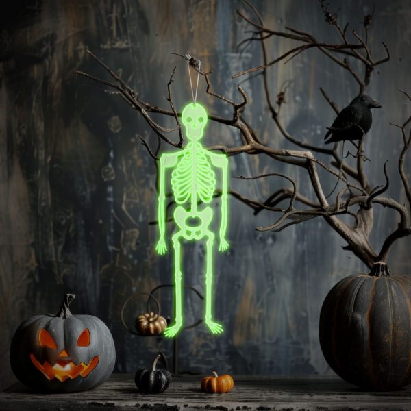 Halloween-i foszforeszkáló dekoráció – csontváz – 90 x 40 cm  56545B Egyéb