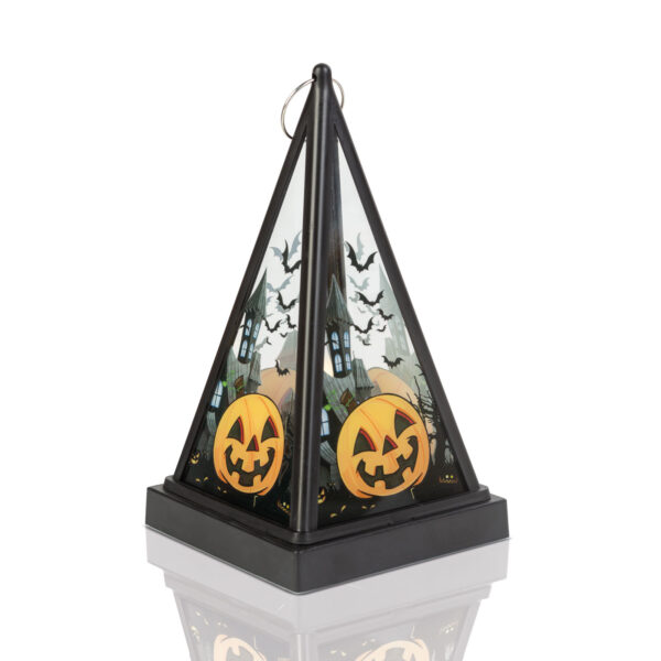 Halloween-i LED lámpás – tök – melegfehér – fekete – 9,5 x 9,5 x 17 cm – 2 x AAA  56549A Egyéb