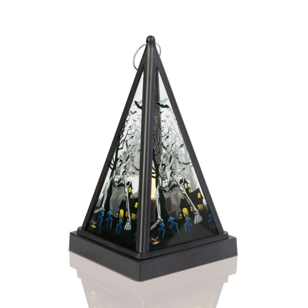 Halloween-i LED lámpás – csontváz – melegfehér – fekete – 9,5 x 9,5 x 17 cm – 2 x AAA  56549B Egyéb