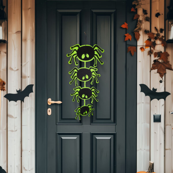Halloween-i dekoráció – pók – akasztható – filc – 63 x 32 cm  56557B Egyéb