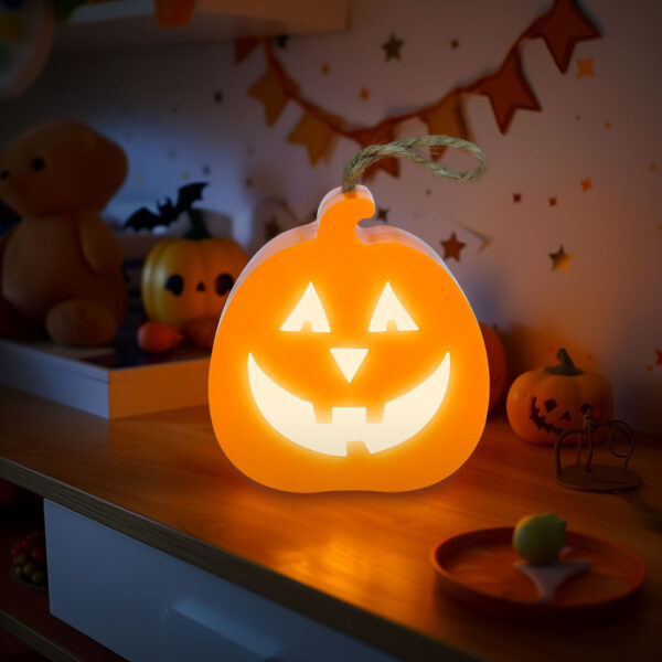 Halloween-i LED dekor – tök – RGB LED – 3 x LR1130 – 8,5 x 9 x 4 cm  56568 Egyéb