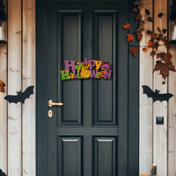 Halloween-i dekoráció – tök – akasztható – fa – 62 x 13 cm  56571 Egyéb