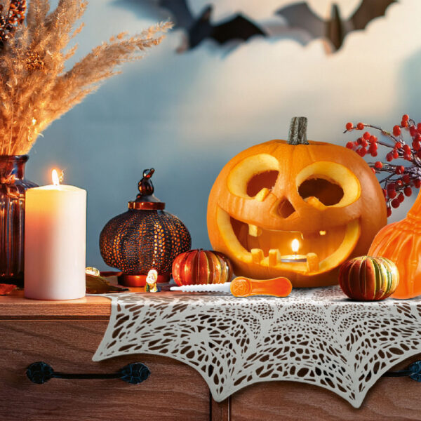 Halloween-i dekoráció – asztalterítő – flanel – 132 x 178 cm  56574 Egyéb