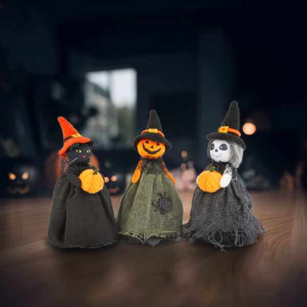 Halloween-i dekoráció – szellem, macska, tökfej – 21 cm  56578 Egyéb