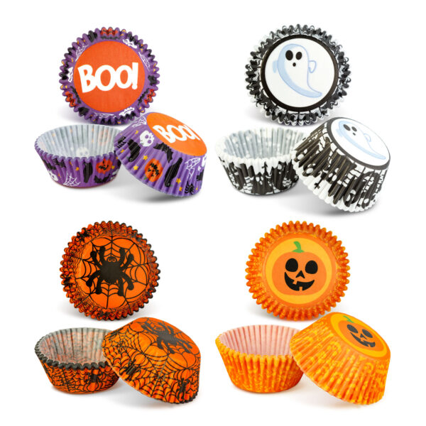 Halloween-i dekoráció – muffin papír szett – 50 db – 4 féle – 7 x 5 x 3,2 cm  56579 Egyéb