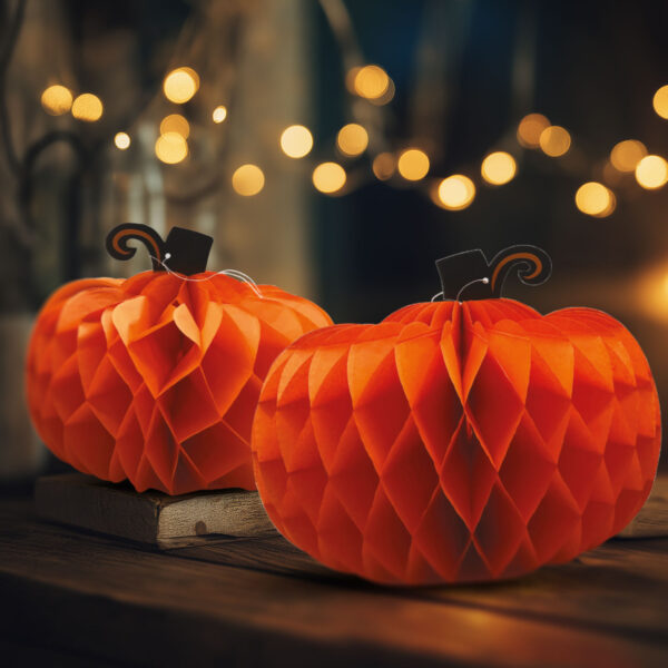 Halloween-i dekoráció – tök lampion – papír – 25/30 cm – 2 db / csomag  56583 Egyéb
