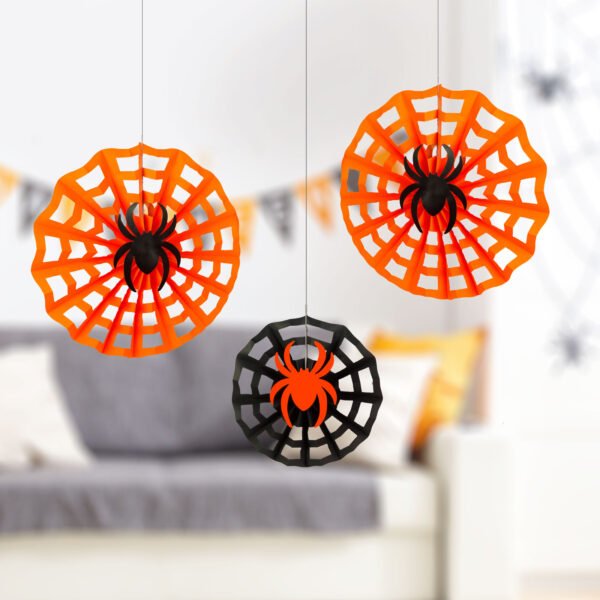Halloween-i dekoráció – lampion szett – tök, macska, koponya – papír – 20 cm – 3 db / csomag  56584 Egyéb