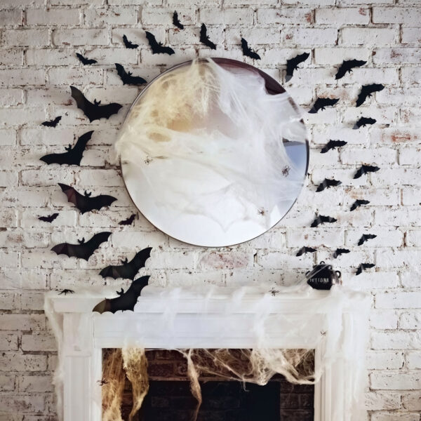 Halloween-i dekoráció – denevér szett – öntapadós – fekete – 30 db / csomag  56587B Egyéb