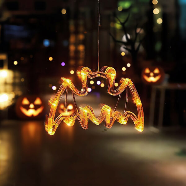 Halloween-i világító dekoráció – denevér – tapadókorongos – 12 LED – 20 x 18,5 cm – 3 x AAA  56588C Egyéb