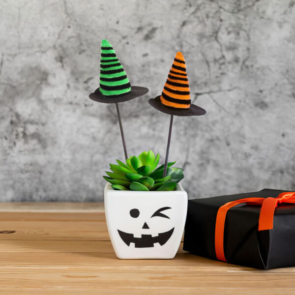 Halloween-i dekoráció szett – boszorkánykalap – leszúrható – 20 x 7 cm – 3 db / csomag  56593 Egyéb