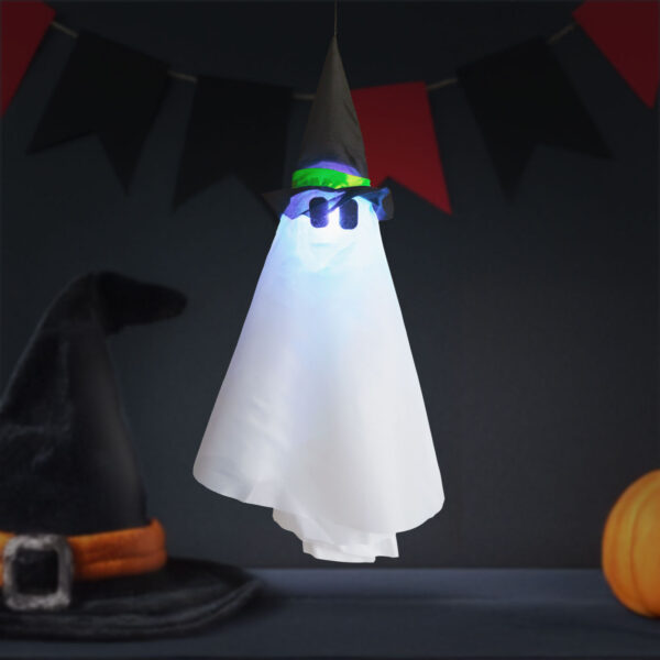 Halloween-i világító dekoráció – szellem – felakasztható – RGB LED – 70 x 50 cm  56596B Egyéb