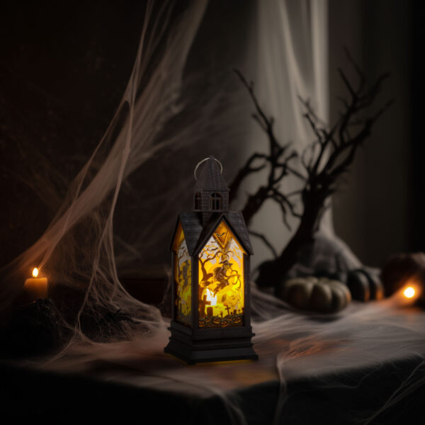 Halloween-i világító dekoráció – boszorkány – sárga LED – 17,5 x 6,3 x 6,3 cm – 3 x LR44  56600A Egyéb