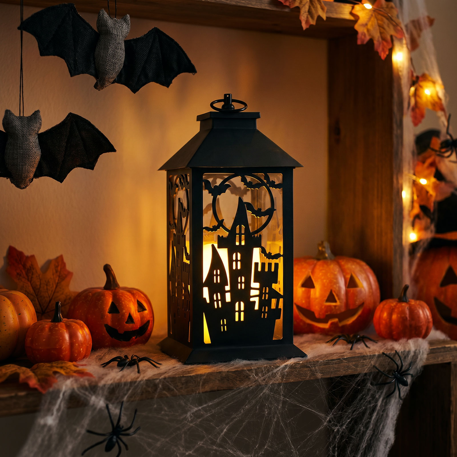 Halloween-i pislákoló lámpás – kastély – elemes – fekete – 30 x 14 cm 56621A Világítás Halloween-i pislákoló lámpás – kastély – elemes – fekete – 30 x 14 cm 56621A Világítás