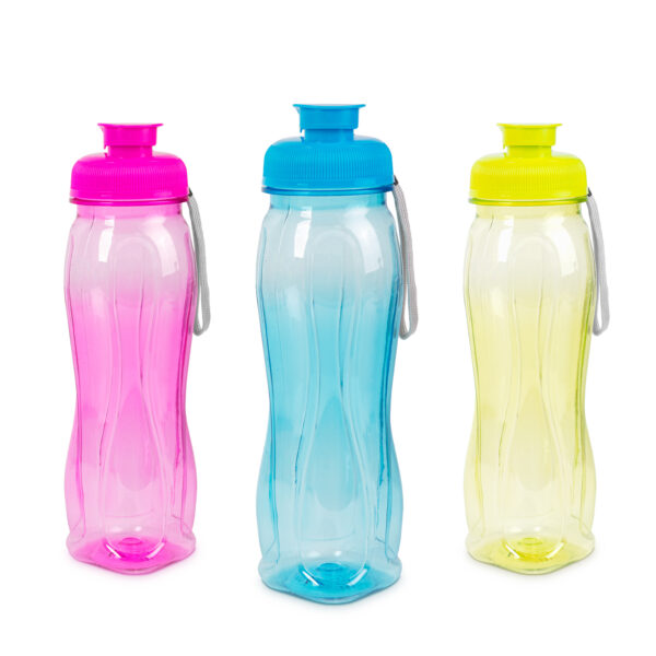 Sport kulacs – műanyag, átlátszó – 550 ml – 3 színben  57216 Egyéb