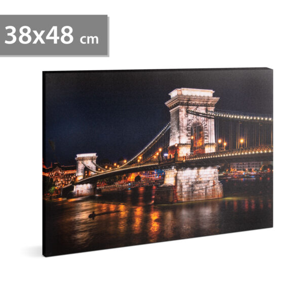 LED-es fali hangulatkép – „Lánchíd” –  2 x AA, 38 x 48 cm  58018G Egyéb